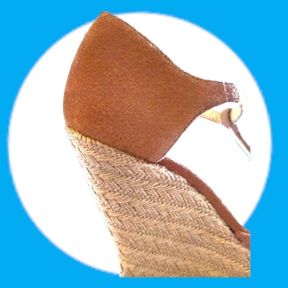 Luxury Rebel 🍒Nude Suede T-Strap 🍒 Platform Espadrille Sandals 🍒 8M - Picture 5 of 14